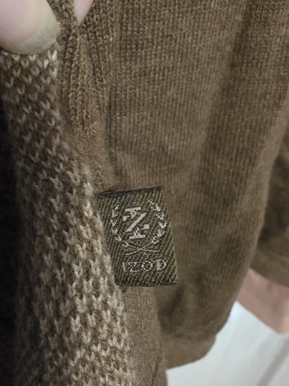 Vintage Izod Button-Up Knit Vest in Olive Plaid - Picture 4 of 4